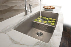 BLANCO BLANCO 441315 Performa 33 x 19 in. No Hole Composite Double Bowl Undermount Kitchen Sink in Truffle