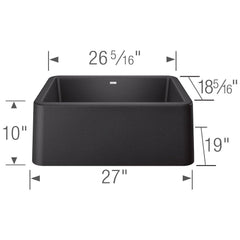 BLANCO BLANCO 402311 Ikon 27 x 19 in. Composite Single Bowl Farmhouse Kitchen Sink in Anthracite
