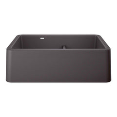BLANCO BLANCO 402326 Ikon 33 x 19 in. No-Hole Granite Composite Double Bowl Farmhouse Kitchen Sink in Cinder