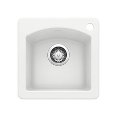 BLANCO BLANCO 440205 Diamond 15 x 15 in. 1 Hole Drop-in and Undermount Granite Bar Sink in White
