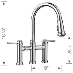 BLANCO BLANCO 442504 Empressa Pull-Down Bridge Faucet 1.5 GPM - Chrome