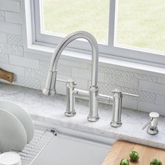 BLANCO BLANCO 442504 Empressa Pull-Down Bridge Faucet 1.5 GPM - Chrome