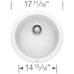 BLANCO BLANCO 511631 Rondo 17-11/16 x 17-11/16 in. Drop-in and Undermount Granite Bar Sink in White
