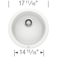 BLANCO BLANCO 511631 Rondo 17-11/16 x 17-11/16 in. Drop-in and Undermount Granite Bar Sink in White