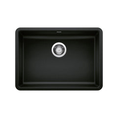 BLANCO BLANCO 442929 Precis 25 x 18 in. No Hole Granite Composite Single Bowl Undermount Kitchen Sink in Coal Black