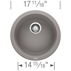 BLANCO BLANCO 513382 Rondo 17-11/16 x 17-11/16 in. Drop-in and Undermount Granite Bar Sink in Metallic Grey