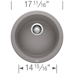BLANCO BLANCO 513382 Rondo 17-11/16 x 17-11/16 in. Drop-in and Undermount Granite Bar Sink in Metallic Grey