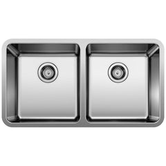 BLANCO BLANCO 442768 Formera 33 x 18 in. No Hole Stainless Steel Double Bowl Undermount Kitchen Sink