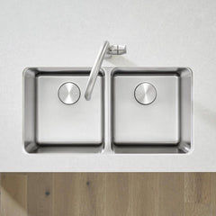 BLANCO BLANCO 442768 Formera 33 x 18 in. No Hole Stainless Steel Double Bowl Undermount Kitchen Sink