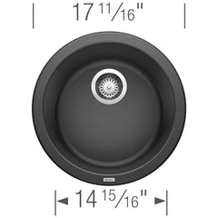 BLANCO Blanco 511632 Rondo 17-11/16 x 17-11/16 in. Drop-in and Undermount Granite Bar Sink in Anthracite