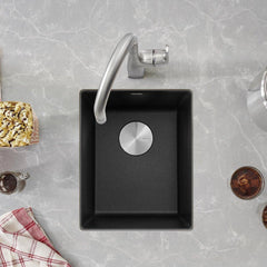 BLANCO BLANCO 513424 Precis 13-39/50 x 18-11/100 in No Hole Composite Single Bowl Undermount Kitchen Sink in Anthracite