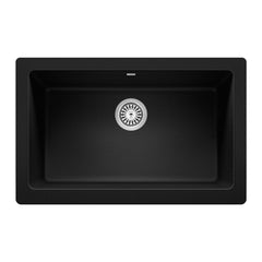 BLANCO BLANCO 526545 Vintera 29-13/16 x 19 in. No Hole Granite Composite Single Bowl Farmhouse Kitchen Sink in Coal Black