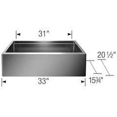 BLANCO BLANCO 525243 QUATRUS 33 x 20-1/2 in. Stainless Steel Single Bowl Farmhouse Kitchen Sink in Satin Stainless Steel