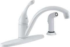 DELTA FAUCET Delta Faucet 440-WH-DST Collins Single Handle Kitchen Faucet with Side Spray