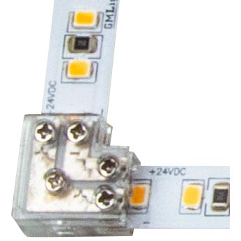 GM LIGHTING GM Lighting ESTC-90 GMLTG ESTC-90 10MM Sure-Tite Ribbon To Robbon 90 Deg Connector Clear