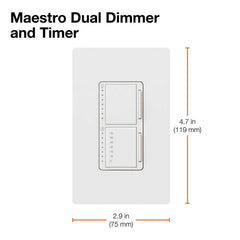 LUTRON Lutron MA-L3T251-BL Maestro Dual Incandescent/Halogen Dimmer and Switch, 120V/300W, Black