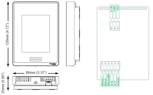 SCHNEIDER ELECTRIC Schneider Electric SER8350A5B00 SE8000 Series Line-Voltage Fan Coil Room Controller