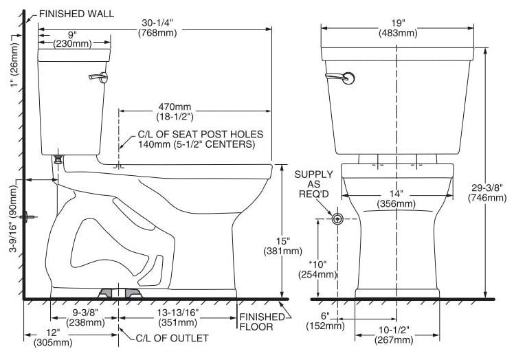 AMERICAN STANDARD American Standard 211CA104.020 Champion Pro (Combo) Elongated 1.28 gpf Toilet Less Seat