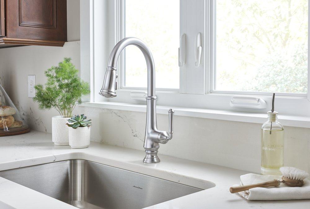AMERICAN STANDARD American Standard 4279.300.075 Delancey Single Handle Pull Down Kitchen Faucet 1.5 gpm Stainless Steel - PVD