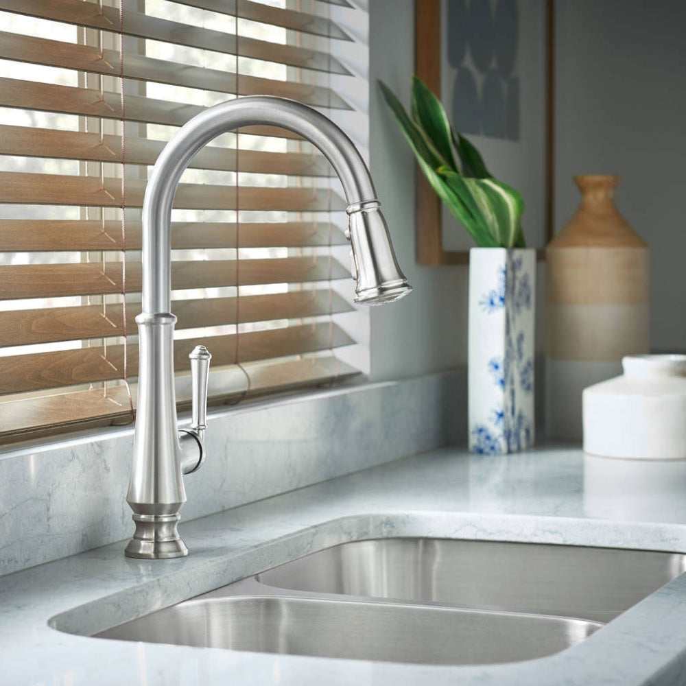 AMERICAN STANDARD American Standard 4279.300.075 Delancey Single Handle Pull Down Kitchen Faucet 1.5 gpm Stainless Steel - PVD