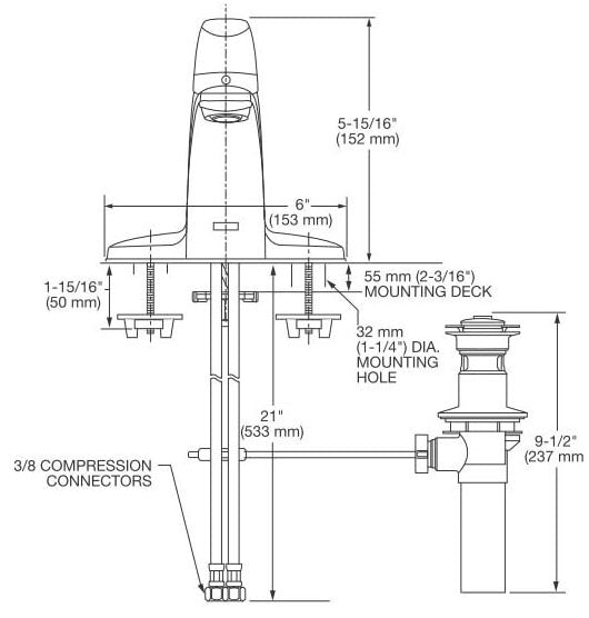 AMERICAN STANDARD American Standard 7075002.002 Colony Pro Single Handle Centerset Bathroom Sink Faucet 1.2 GPM