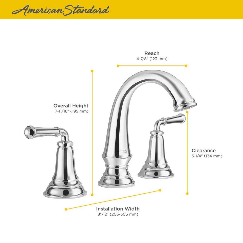 AMERICAN STANDARD American Standard 7052807.295 Delancey Two Handle Widespread Bathroom Sink Faucet in Brushed Nickel
