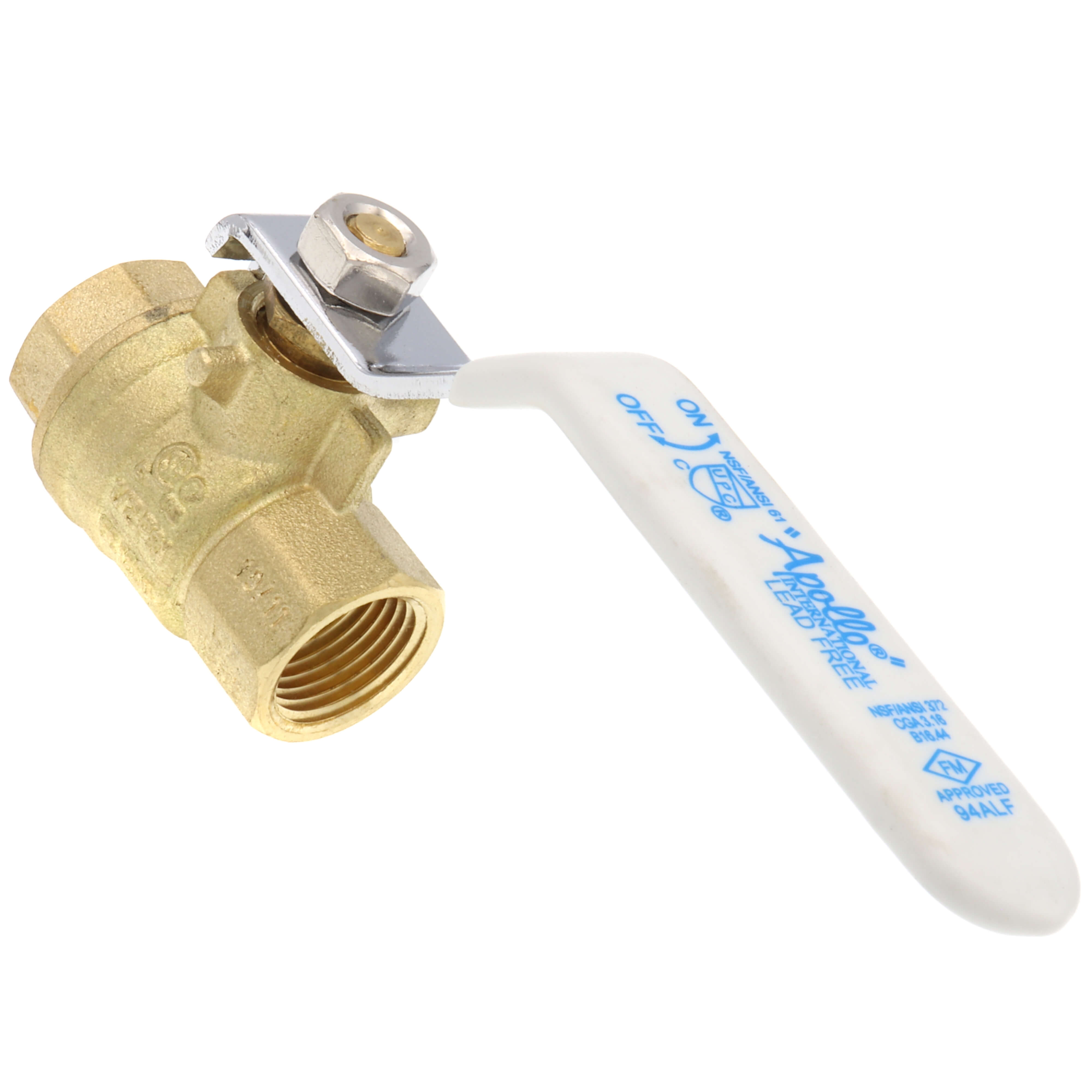 APOLLO VALVES Apollo Valves 94ALF10201A 94ALF-A Series 3/8 in. Brass Full Port NPT 600# Ball Valve