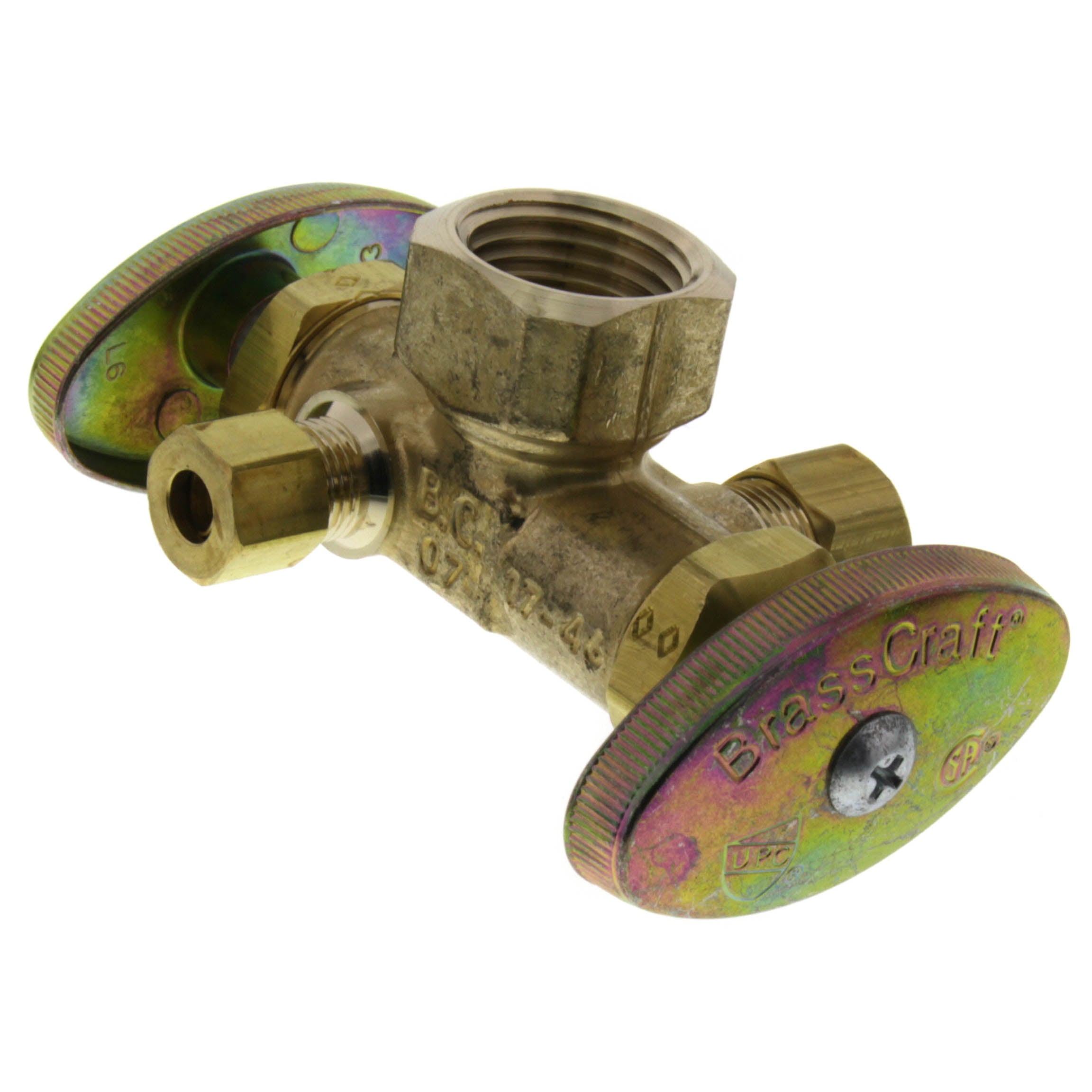 BRASSCRAFT BrassCraft R1700DVXR 1/2 x 3/8 x 1/4 FIP x OD Compression x OD Compression Rough Brass