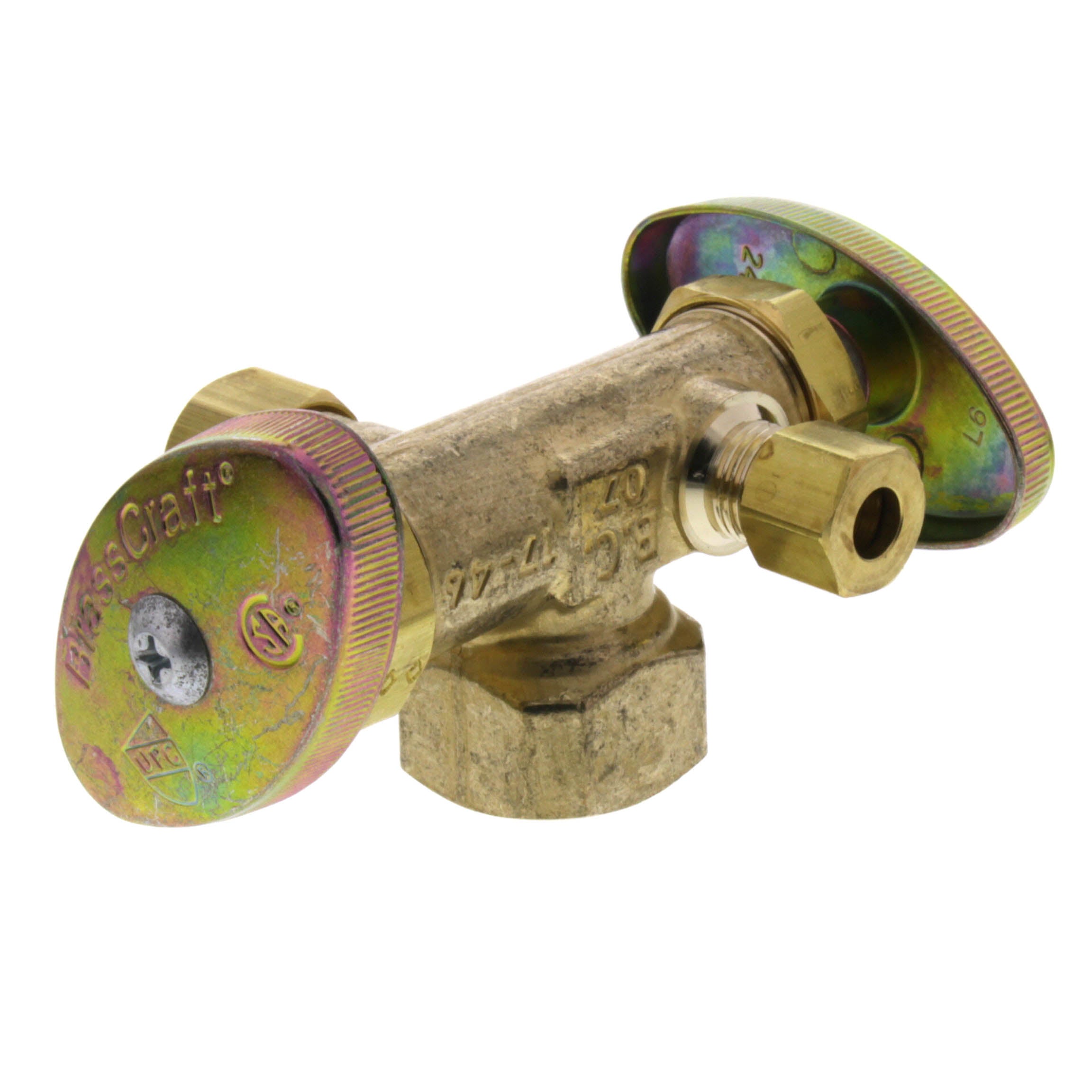 BRASSCRAFT BrassCraft R1700DVXR 1/2 x 3/8 x 1/4 FIP x OD Compression x OD Compression Rough Brass