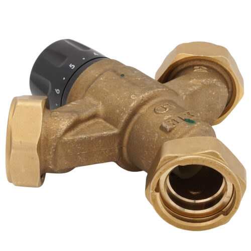 CALEFFI Caleffi 520616AC AngleMix 3-Way Mixing Valve 1 Press Union Check Valves