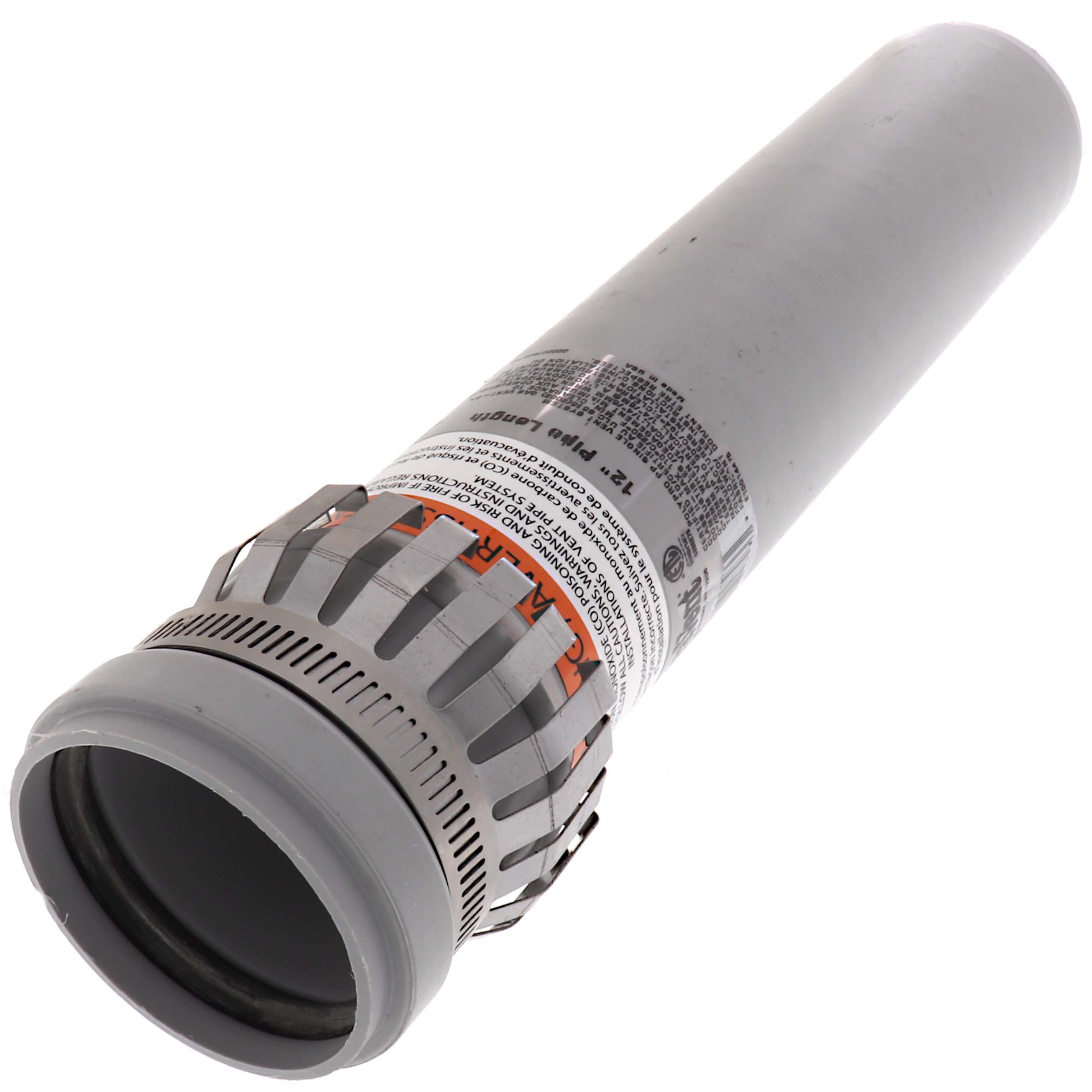 DURAVENT DuraVent 2PPS-12C 2 x 12 PolyPro Single Wall Straight Pipe w/ Locking Clamp