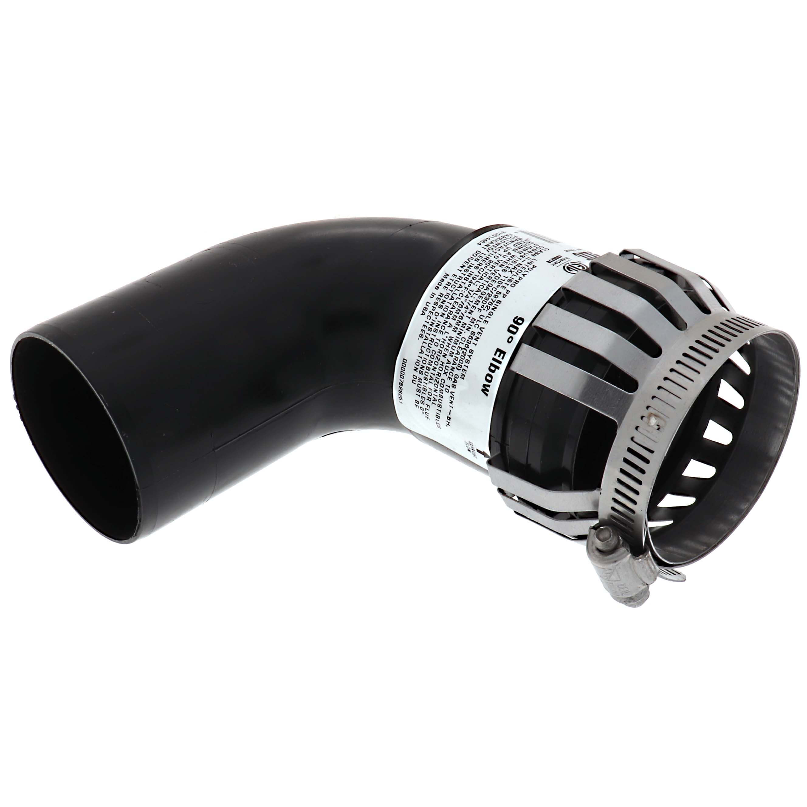 DURAVENT DuraVent 2PPS-E90BC 2 PolyPro 90 Black UV Resistant Elbow w/ LB2