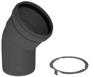 DURAVENT DuraVent 4PPS-E45BC 4 PolyPro 45 Black UV Resistant Elbow w/ LB2