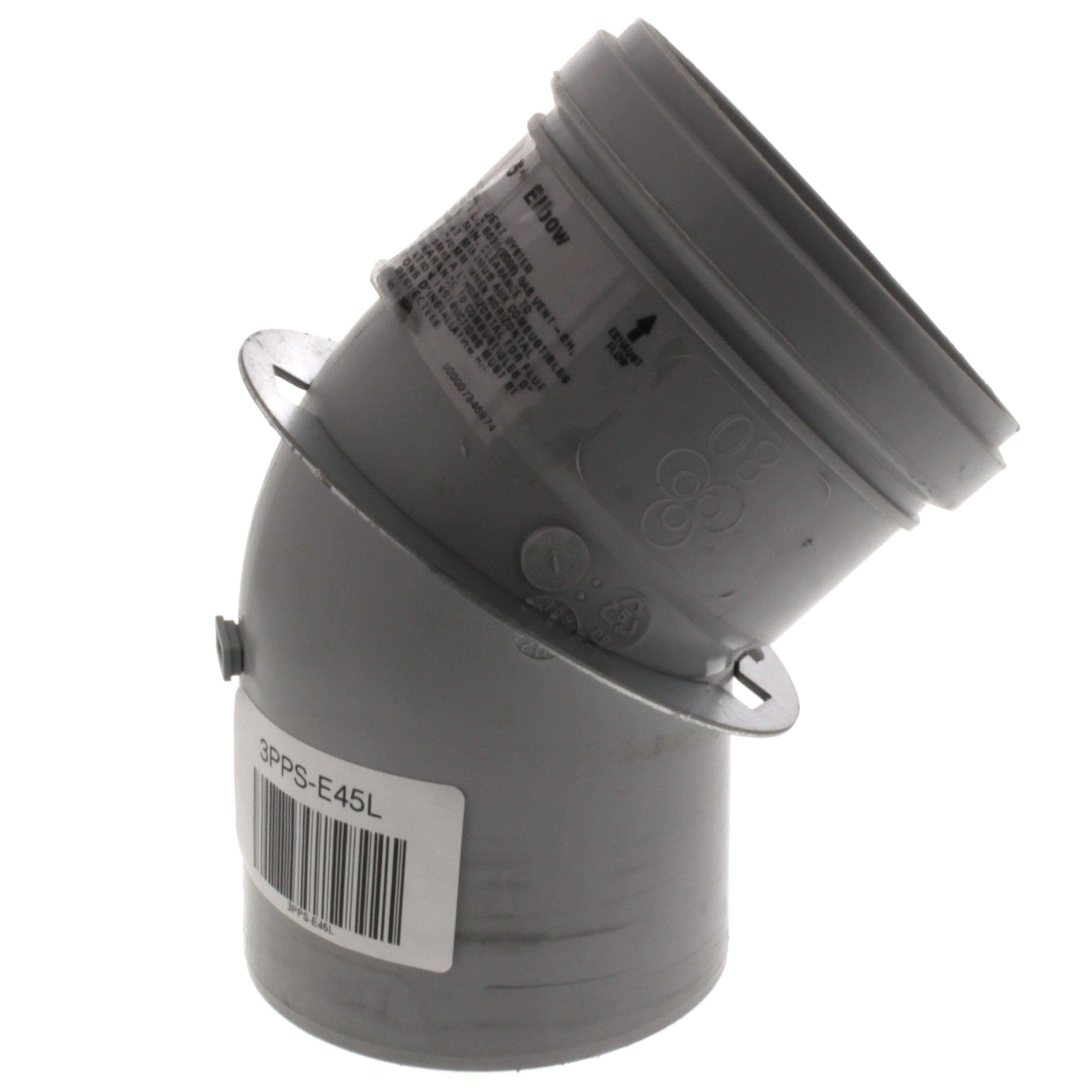 DURAVENT DuraVent 3PPS-E45C 3 PolyPro 45 Degree Elbow w/ LB2