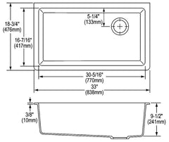 ELKAY Elkay ELGU13322MC0 Quartz Classic 33 x 18-3/4 x 9-1/2 Single Bowl Undermount Sink Mocha