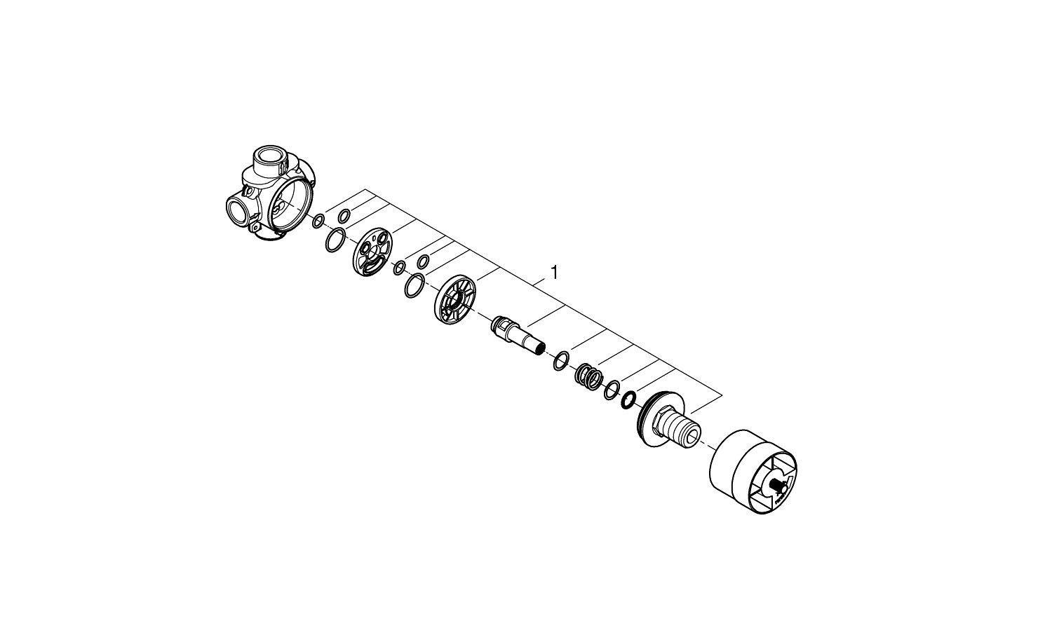 GROHE Grohe 29902000 Rapido 1/2 in. 3-Way Diverter Rough-In Valve