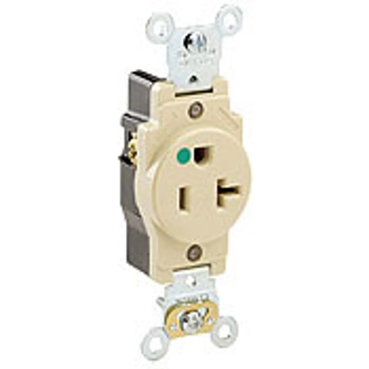 LEVITON Leviton 8310-W 20A Single Receptacle/Outlet, Hospital Grade, Self-Grounding, White