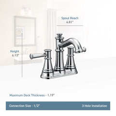MOEN Moen 6401 Belfield Two Handle Centerset Bathroom Sink Faucet in Chrome