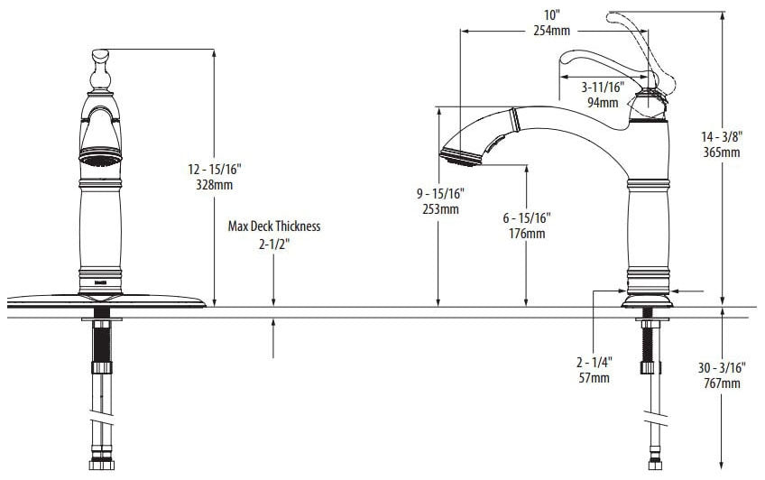 MOEN Moen 7295ORB Oil Rubbed Bronze One-Handle Pullout Kitchen Faucet