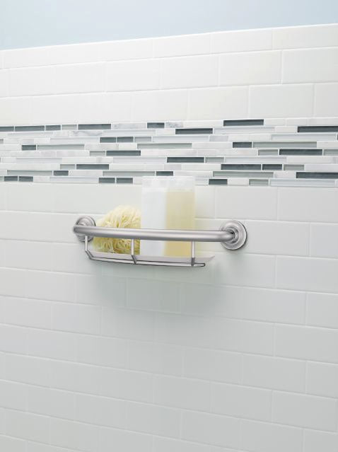 MOEN Moen LR2356DCH Grab Bar 16 Inch with Integrated Shelf