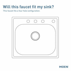 MOEN Moen 7255SRS Belfield Two Handle Bridge Kitchen Faucet with Side Spray in Spot Resist Stainless