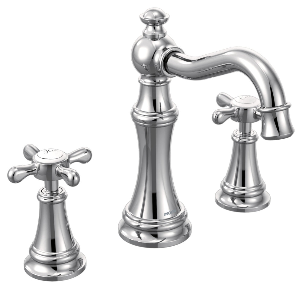 MOEN Moen TS42114 Weymouth 2 Handle Chrome Widespread Bathroom Faucet