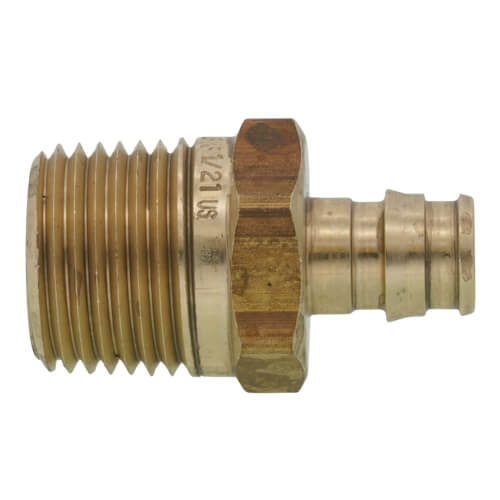 UPONOR Uponor LF4523850 ProPEX® 3/8 in. Brass PEX Expansion x 1/2 in. MPT Adapter
