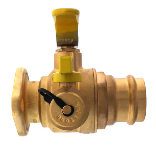WEBSTONE Webstone 81416HV 1-1/2 Press Full Port Brass Uni-Flange Isolator Flange with Multi-Function Drain