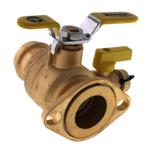 WEBSTONE Webstone 81416HV 1-1/2 Press Full Port Brass Uni-Flange Isolator Flange with Multi-Function Drain