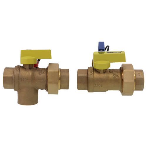 WEBSTONE Webstone H-42443WPR 3/4 FIP Union x FIP E-X-P Ultra-Compact Tankless Water Heater Service Valve Kit w/ PRV