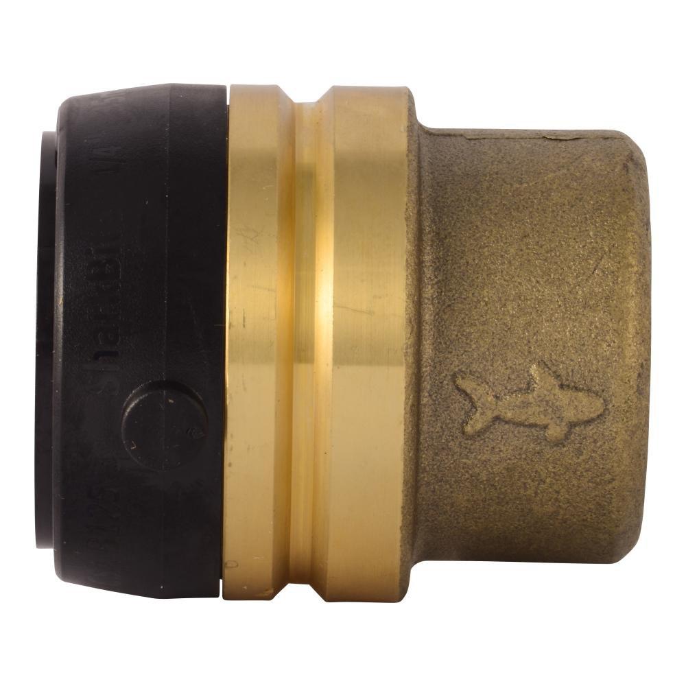 SHARKBITE SharkBite UXL0435 1-1/4 in. Push-to-Connect Brass DZR End Cap