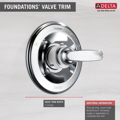 DELTA FAUCET Delta Faucet BT13010 Foundations Single Handle Pressure Balancing Valve Trim in Chrome
