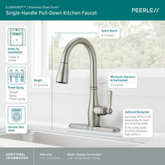 DELTA FAUCET Delta Faucet P7965LF-SS Peerless Elmhurst Single-Handle Pull-Down Kitchen Faucet