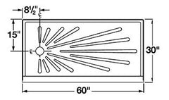 Mustee 3060R ShowerTub 30 x 60 Shower Base Right Drain